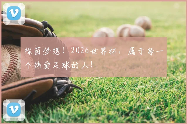 绿茵梦想!2026世界杯,属于每一个热爱足球的人!